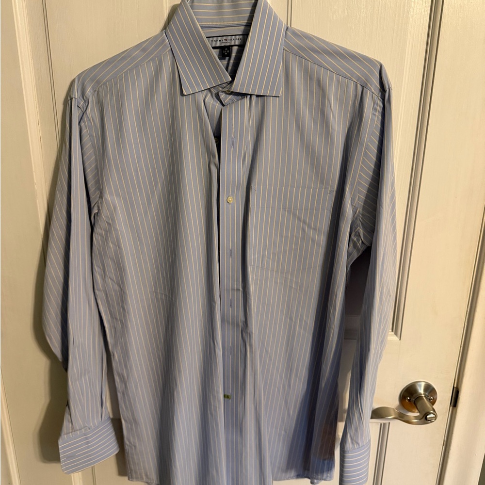 Tommy Hilfiger Light Blue Pinstripe Dress Shirt